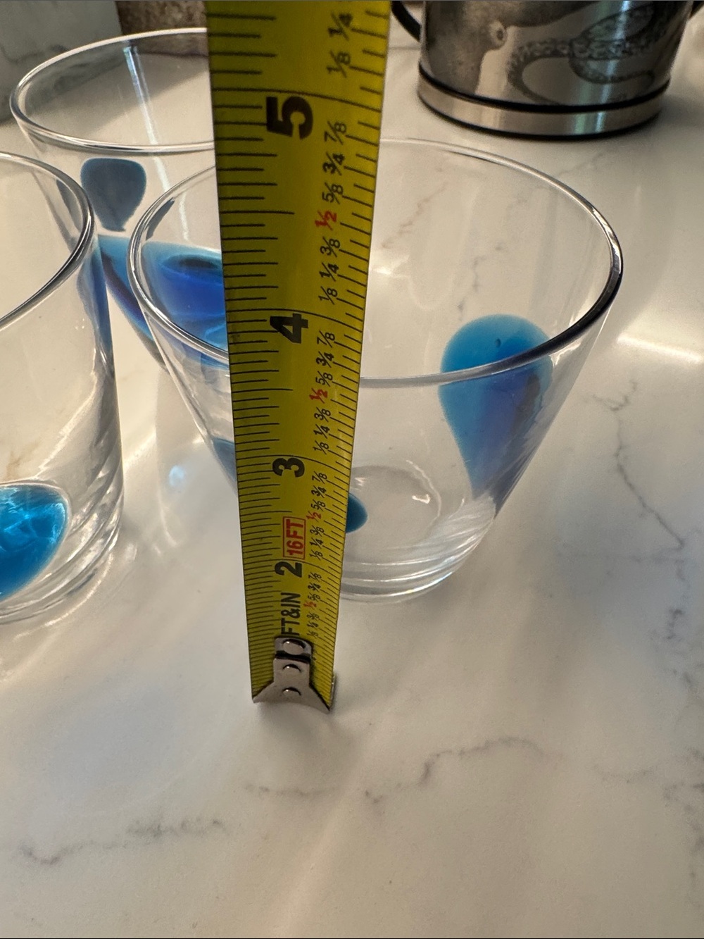 IKEA Clear Drinking Glasses with Blue Accent, in EUC - Picture 4 of 4